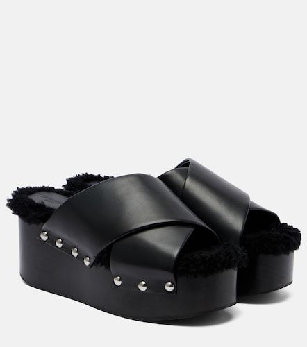 Le Monde Béryl Mules compensées en cuir à clous - Le Monde Beryl - Modalova