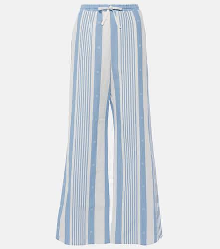 Pantalon ample 4G rayé en coton et lin - Givenchy - Modalova