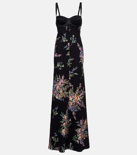 Robe longue en soie mélangée à fleurs - Dolce&Gabbana - Modalova