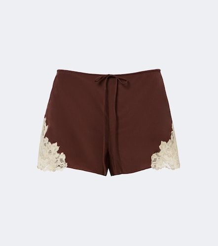 Short Elia en crêpe de chine à dentelle - De La Vali - Modalova