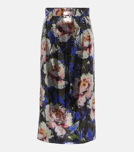 Jupe midi fleurie à paillettes - Dolce&Gabbana - Modalova