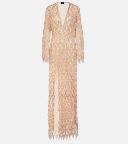 Robe longue en lamé à franges - Tom Ford - Modalova