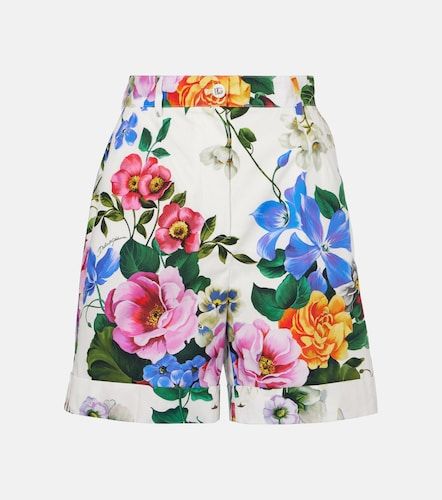 Short en coton à fleurs - Dolce&Gabbana - Modalova