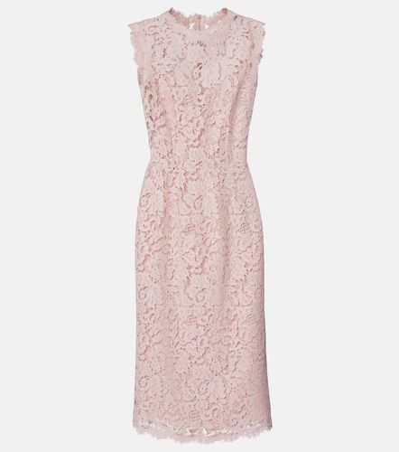 Robe de cocktail en dentelle de coton mélangé - Dolce&Gabbana - Modalova