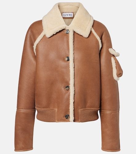 Veste blouson en cuir et shearling - Loewe - Modalova