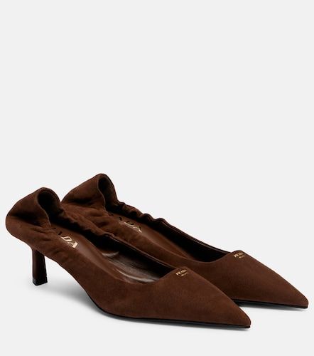 Prada Escarpins 55 en daim à logo - Prada - Modalova
