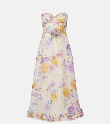 Robe midi Luna en lin et soie à fleurs - Zimmermann - Modalova