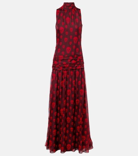 McQueen Robe longue Skull en soie - McQueen - Modalova