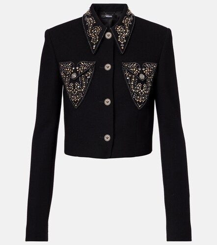 Veste cloutée en laine mélangée - Versace - Modalova
