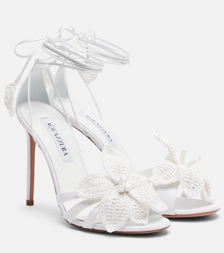 Sandales Calypso en raphia et cuir - Aquazzura - Modalova