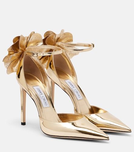 Escarpins Marja 100 en cuir métallisé - Jimmy Choo - Modalova