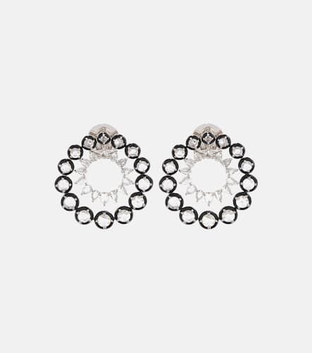 Boucles d'oreilles Orbit en or blanc 18 ct, diamants et émail - Kamyen - Modalova