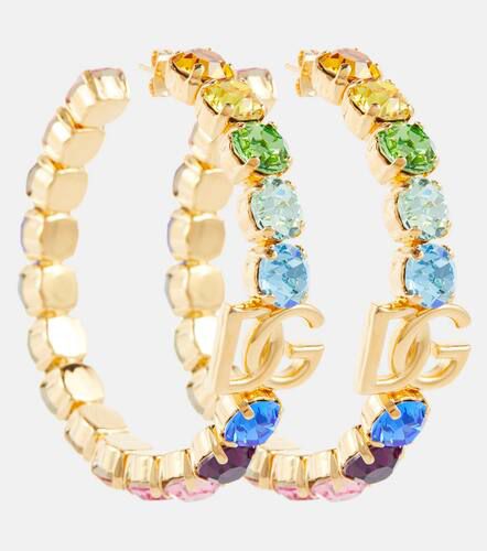 Boucles d’oreilles à logo orné de cristal - Dolce&Gabbana - Modalova