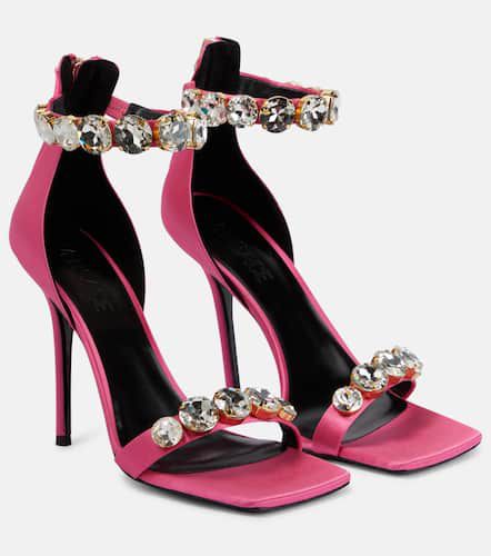 Sandales en satin à ornements - Versace - Modalova