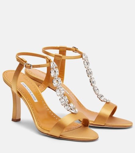 Sandales en satin à ornements - Manolo Blahnik - Modalova