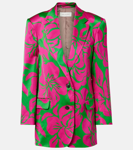 Blazer en satin à fleurs - Dries Van Noten - Modalova