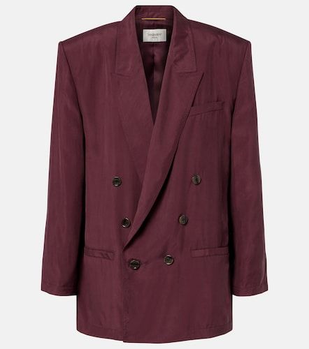 Blazer en soie à double boutonnage - Saint Laurent - Modalova