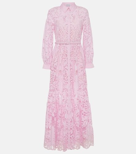 Robe chemise en dentelle de coton - Self-Portrait - Modalova