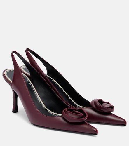 Escarpins slingback en cuir à appliqués floraux - Magda Butrym - Modalova