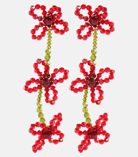 Boucles d’oreilles à fleurs et cristaux - Simone Rocha - Modalova