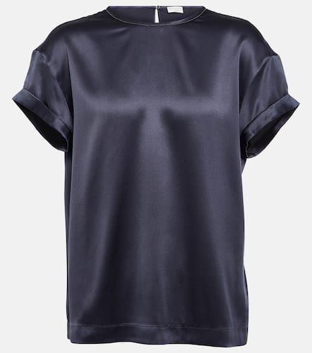 Top en satin de soie mélangée - Brunello Cucinelli - Modalova