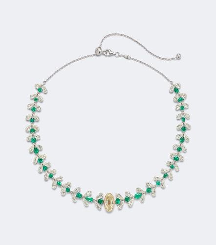 Collier en or blanc 18 ct et émeraudes - Kamyen - Modalova