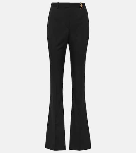 Pantalon évasé à taille haute en laine - Versace - Modalova