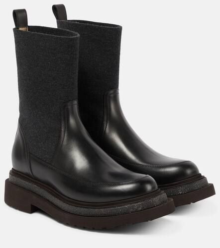 Bottines Chelsea en cuir à ornements - Brunello Cucinelli - Modalova