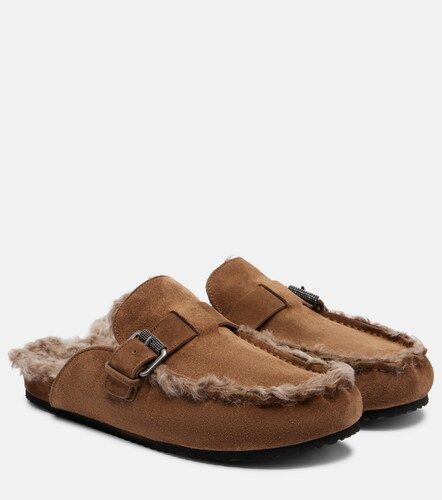 Mules Monili en daim et shearling - Brunello Cucinelli - Modalova