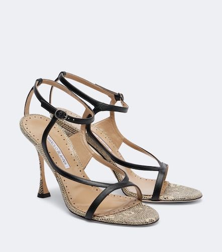 Sandales Tibula en cuir façon serpent - Manolo Blahnik - Modalova