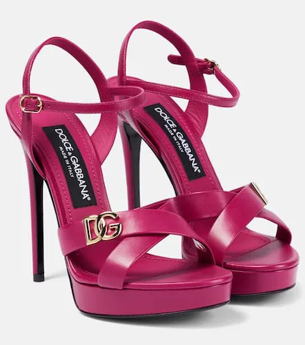 Sandales à plateau DG en cuir - Dolce&Gabbana - Modalova