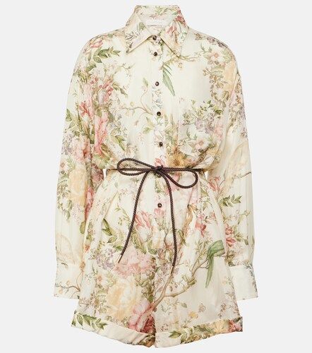 Combi-short Waverly en soie à imprimé floral - Zimmermann - Modalova