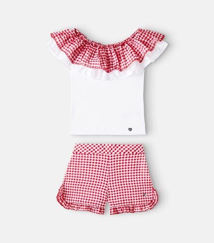 Top et short en coton mélangé - Monnalisa - Modalova