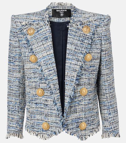 Veste Side To Side en tweed et jean - Balmain - Modalova