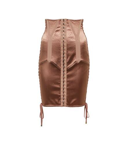 Mini-jupe à taille haute en satin - Dolce&Gabbana - Modalova