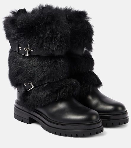 Bottines motard Maverick en cuir et peau lainée - Gianvito Rossi - Modalova