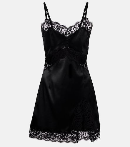 Robe en satin et dentelle - Dolce&Gabbana - Modalova