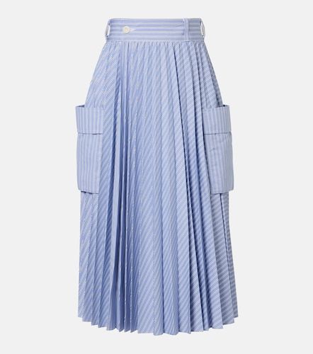 Jupe midi rayée en coton mélangé - Sacai - Modalova