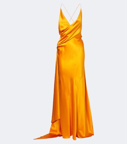 Robe longue asymétrique en soie - Alex Perry - Modalova