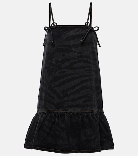 Robe en denim à imprimé zébré - Ganni - Modalova