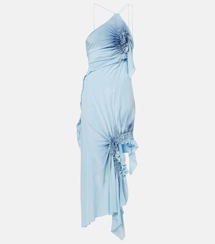 Robe de cocktail asymétrique en soie smockée - Victoria Beckham - Modalova