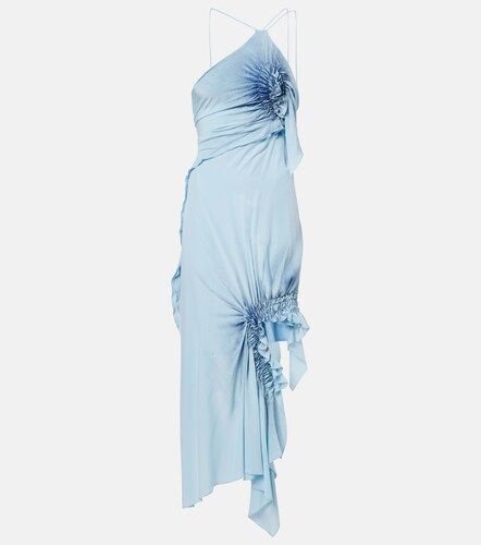 Robe de cocktail asymétrique en soie smockée - Victoria Beckham - Modalova