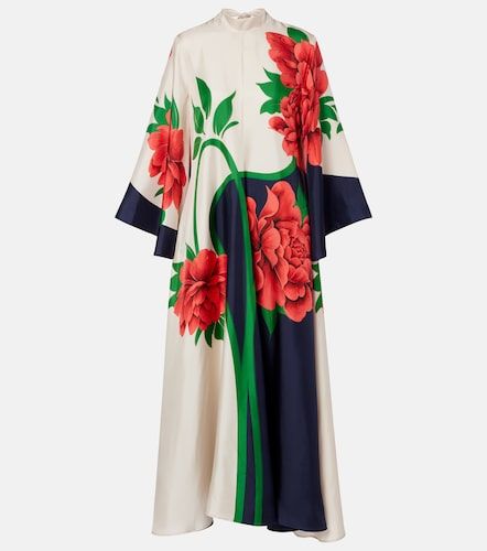 Robe longue Magnifico en sergé de soie à fleurs - La DoubleJ - Modalova