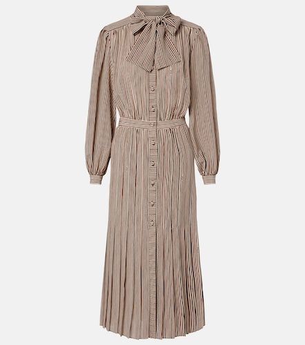 Valentino Robe midi rayée en soie - Valentino - Modalova