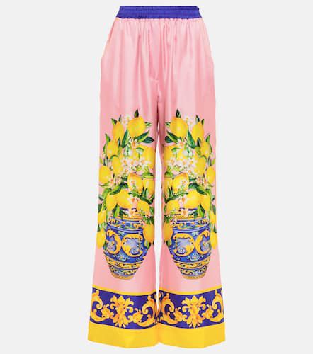 Exclusivité Mytheresa – Pantalon ample imprimé en soie - Dolce&Gabbana - Modalova
