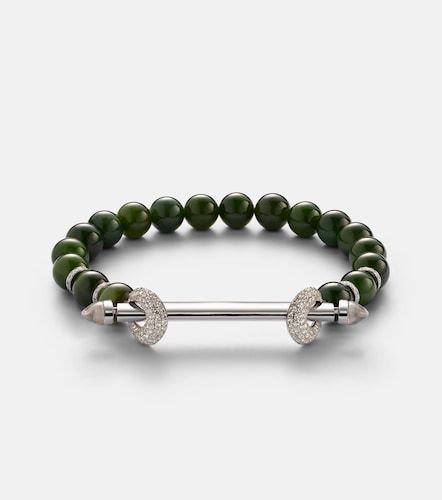Bracelet Chakra Giada en or blanc 18 ct, diamants et quartz - Ananya - Modalova