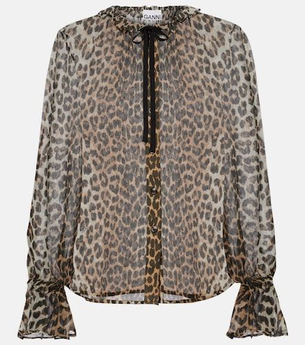 Blouse en mousseline à motif léopard - Ganni - Modalova