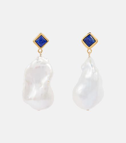 Boucles d’oreilles Mer Large en or vermeil 18 ct, lapis-lazuli et perles baroques - Sophie Buhai - Modalova