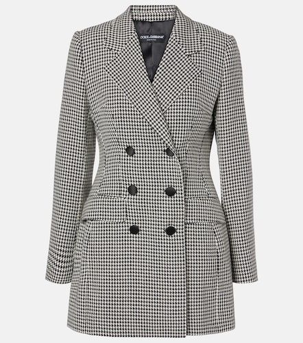 Blazer en laine mélangée à motif pied-de-poule - Dolce&Gabbana - Modalova