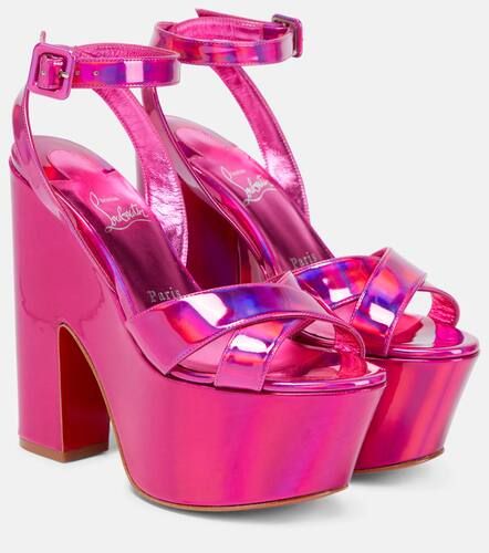 Sandales Superyaz à plateau en cuir verni - Christian Louboutin - Modalova